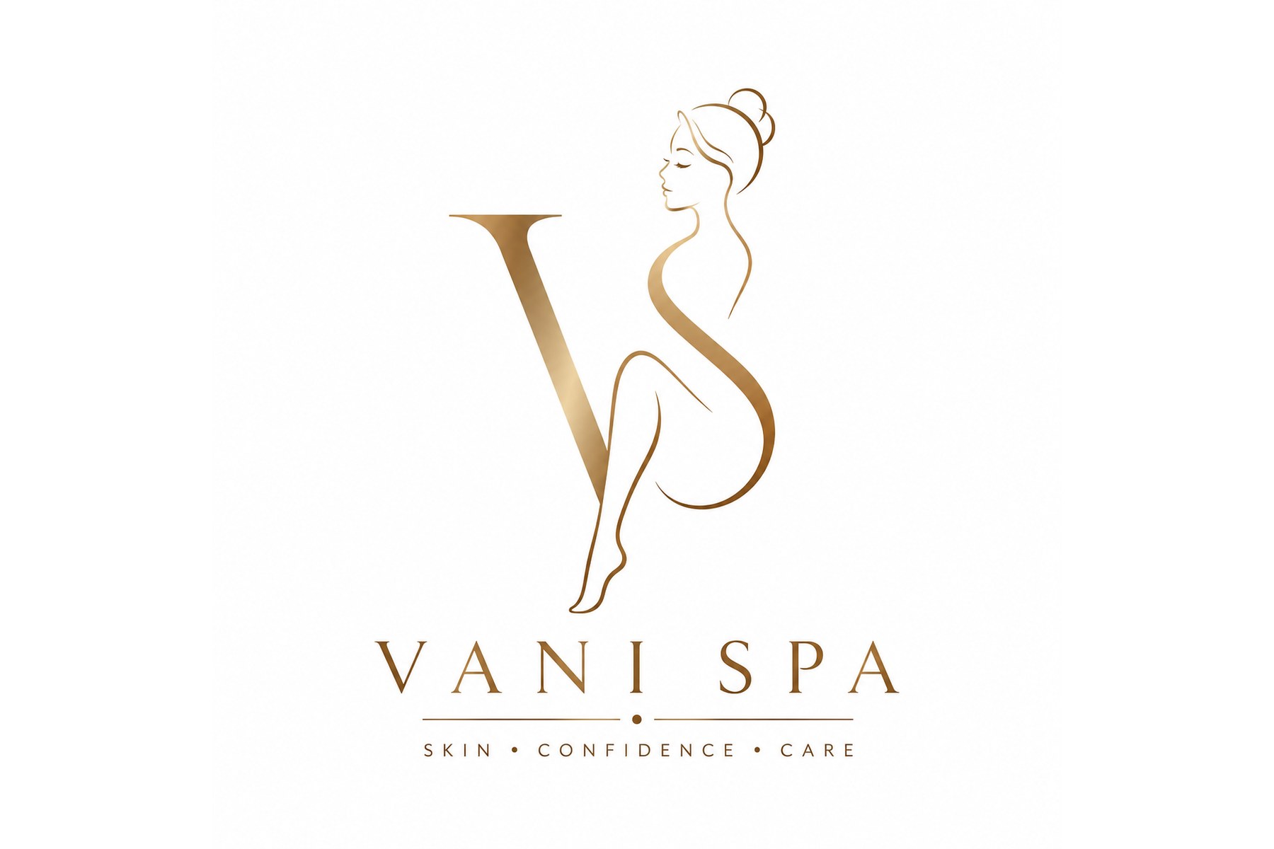 Vani Spa logo lockup — skin, confidence, care